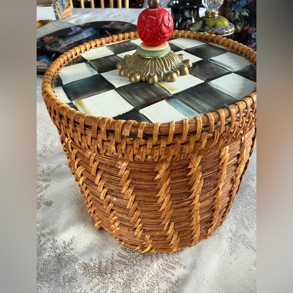 MacKenzie-Childs Other - Mackenzie Childs medium wicker rattan canister 6”
